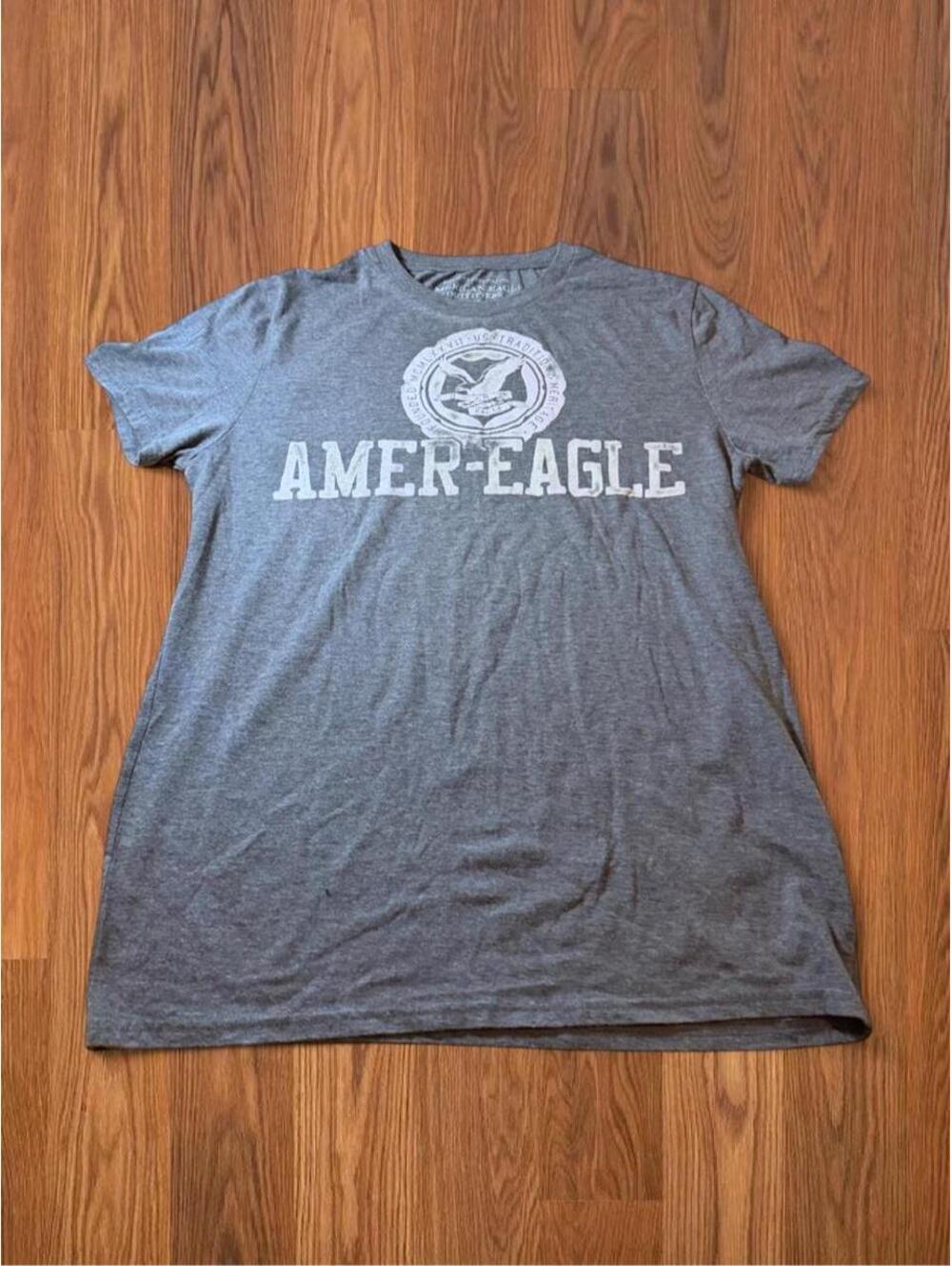 American Eagle Men's Short Sleeve Streetwear style Grey Tshirt